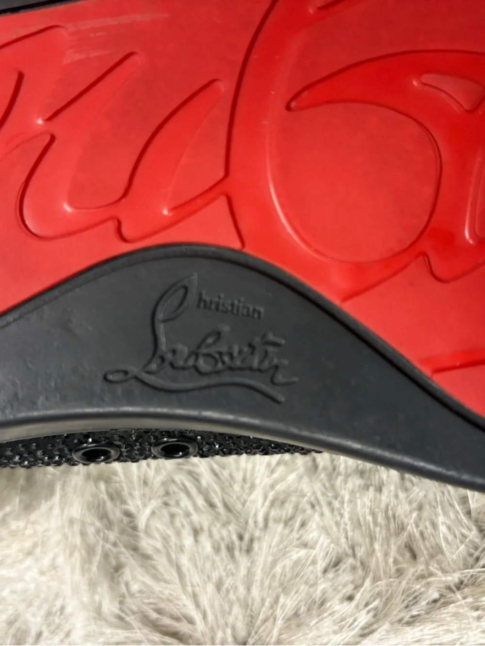 Christian Louboutin Black Rhinestone Lace-Up Sneakers sz45 - Picture 7 of 9